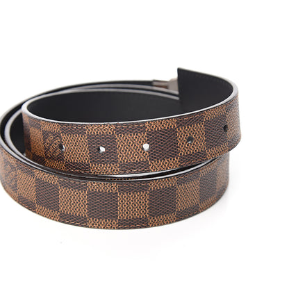 Louis Vuitton Damier Ebene LV Paris Buckle Belt 110 44 Silver 4 of 6