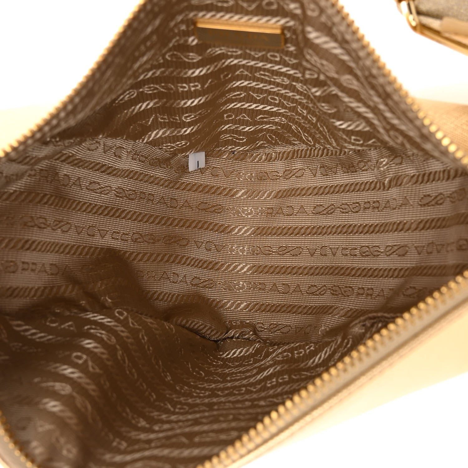 Prada Metallic Saffiano Triangle Shoulder Bag Platino 5 of 13