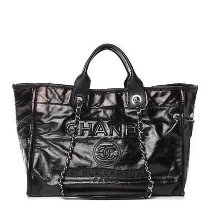 Chanel Glazed Calfskin Large Deauville Tote Black 1 of 12