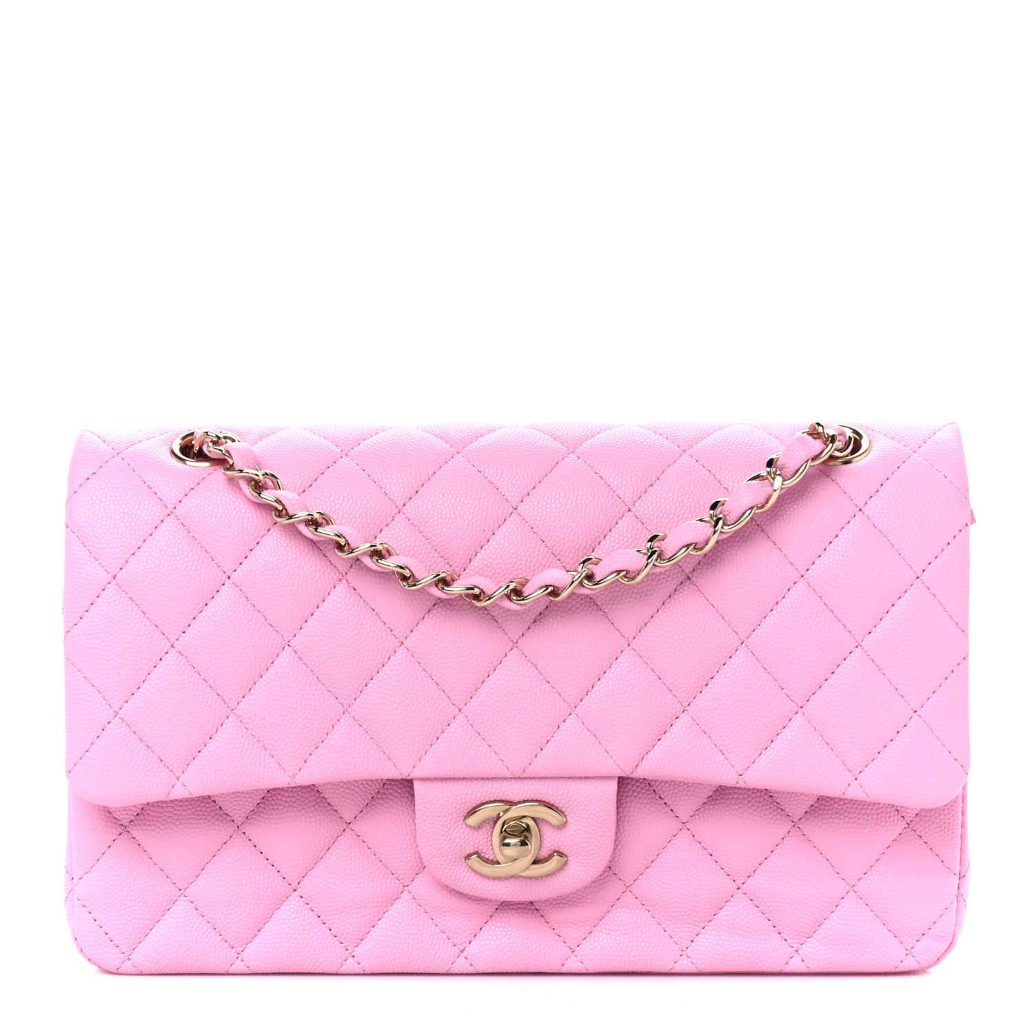 Chanel Caviar Quilted Medium Double Flap Pink 1 of 12