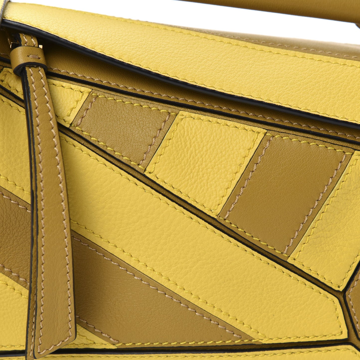 Calfskin Rugby Mini Puzzle Bag Yellow Ochre