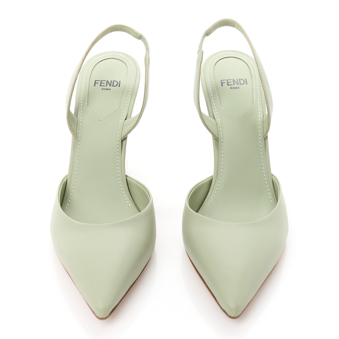 Vitello Fendi First 95mm Slingback Pumps 35 Musk