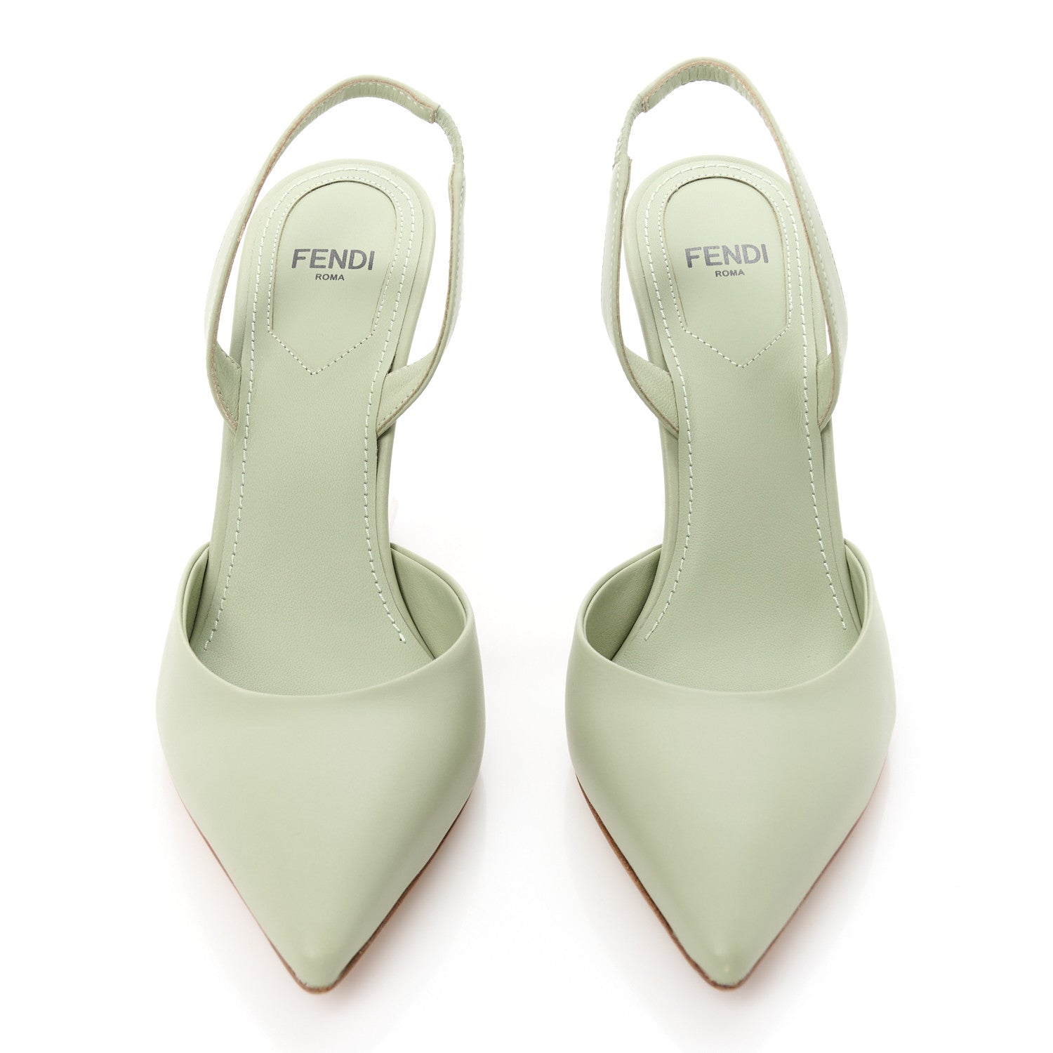 Fendi Vitello Fendi First 95mm Slingback Pumps 35 Musk 2 of 9