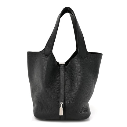 Hermes Taurillon Clemence Picotin Lock 22 MM Black Black 1 of 10