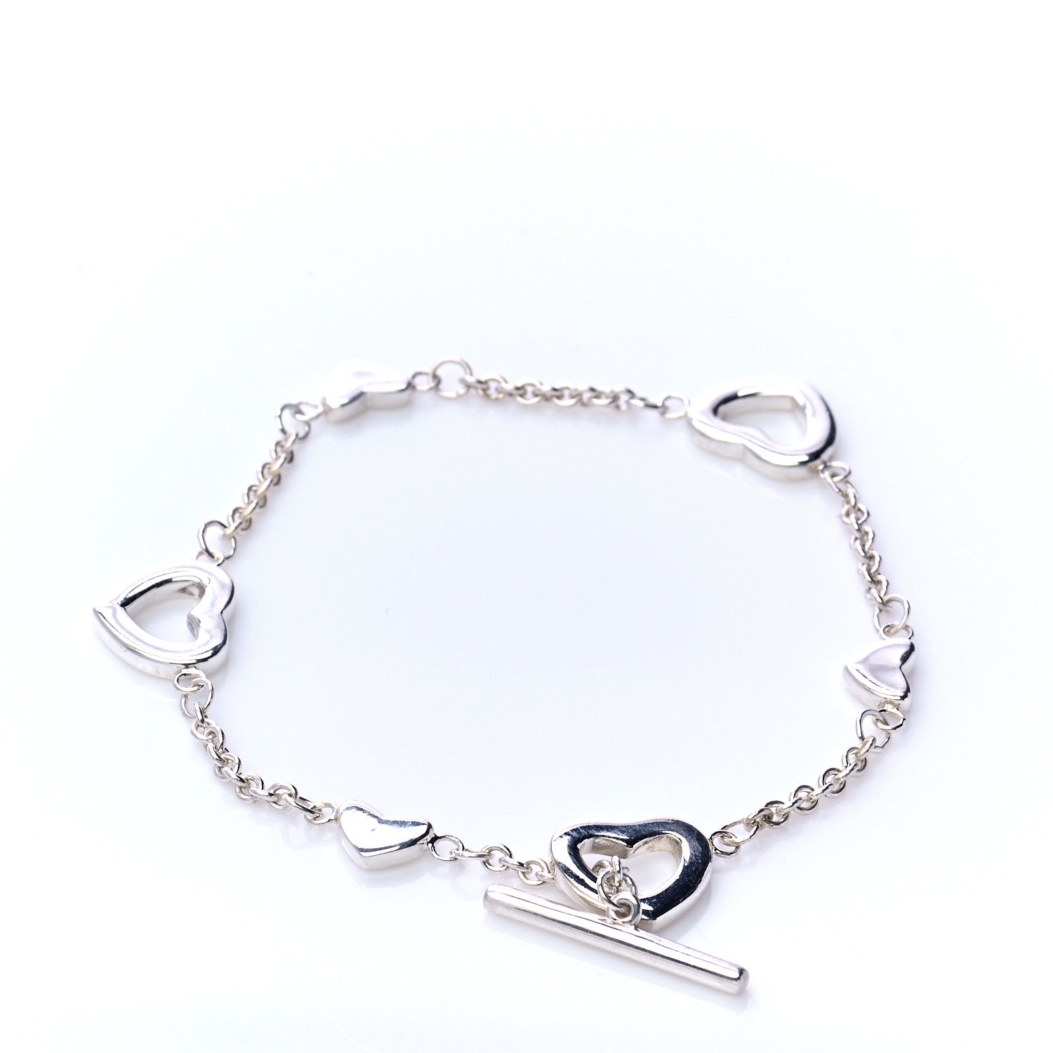 Tiffany Sterling Silver Elsa Peretti Open Heart Toggle Bracelet 3 of 7