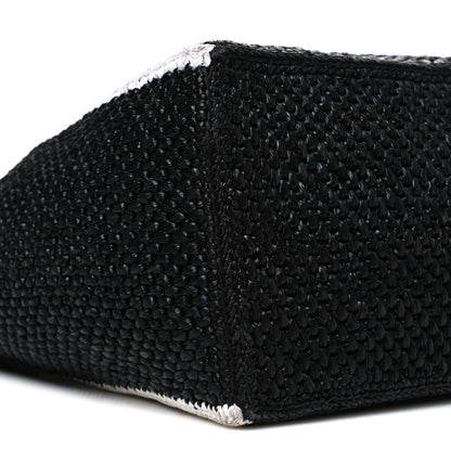 Loewe Raffia Large Paula's Ibiza Logo Tote Black White 8 of 9