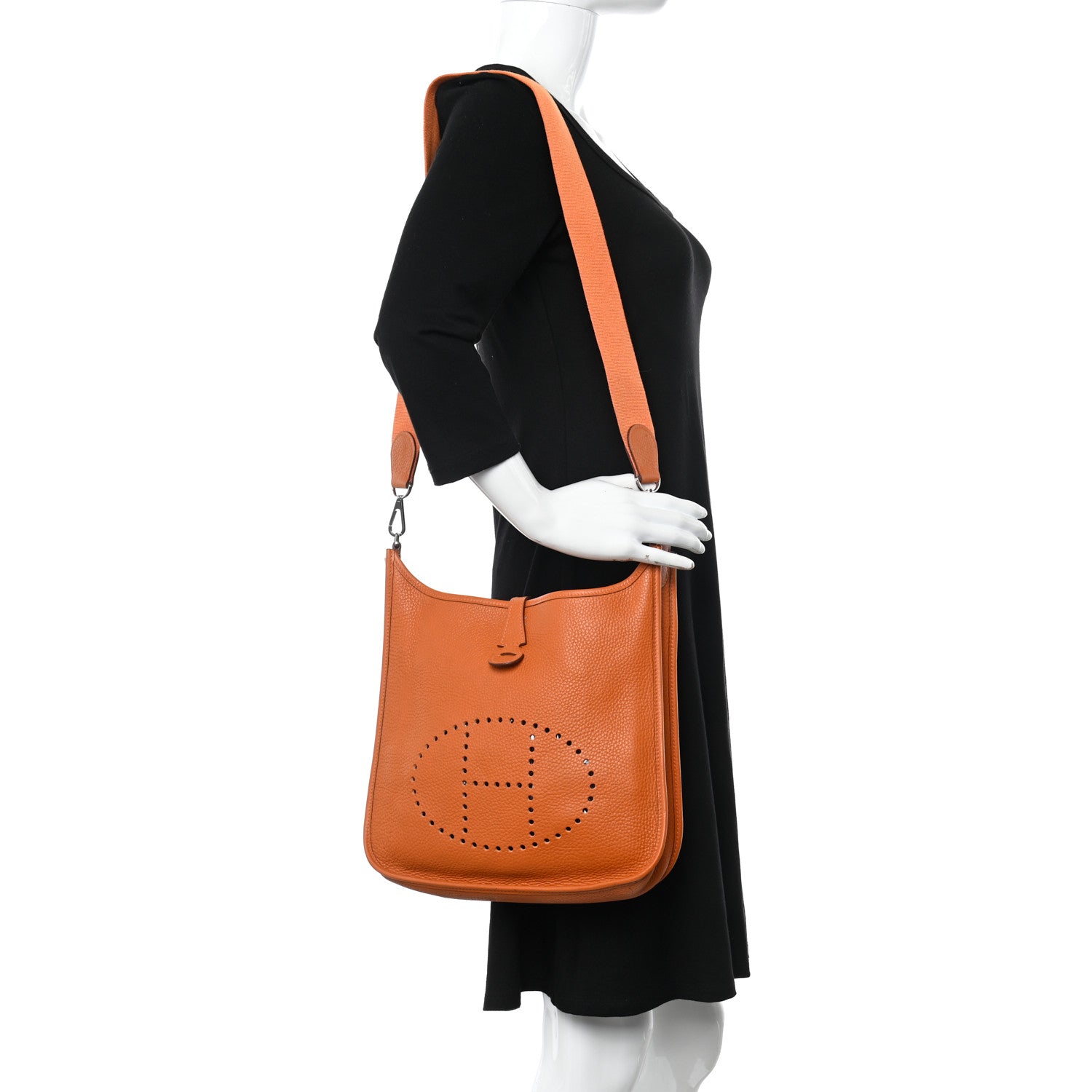 Hermes Taurillon Clemence Evelyne II PM Orange 2 of 11