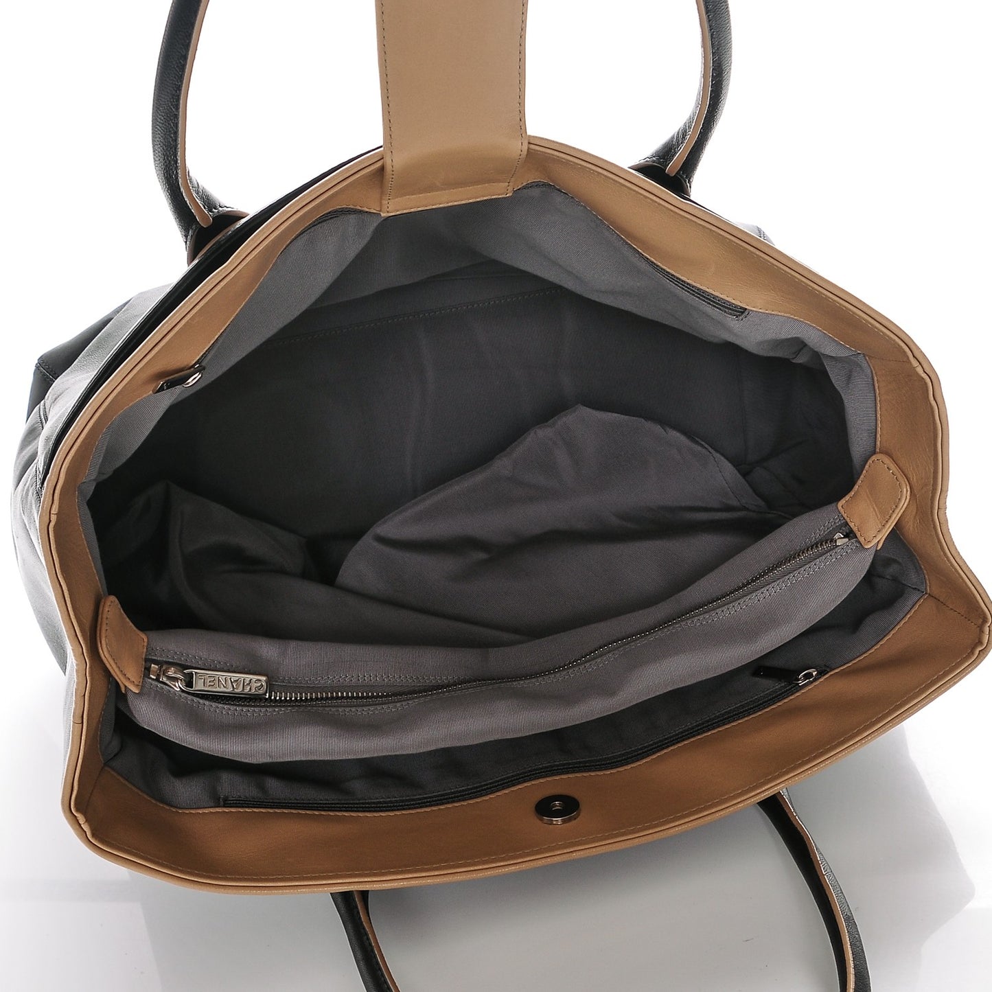 Lambskin Executive Cerf Shopper Tote Black