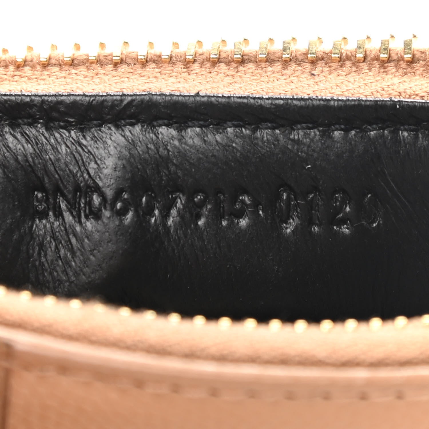 Saint Laurent Grain De Poudre Matelasse Chevron Monogram Fragments Zippered Card Case Cork 7 of 7