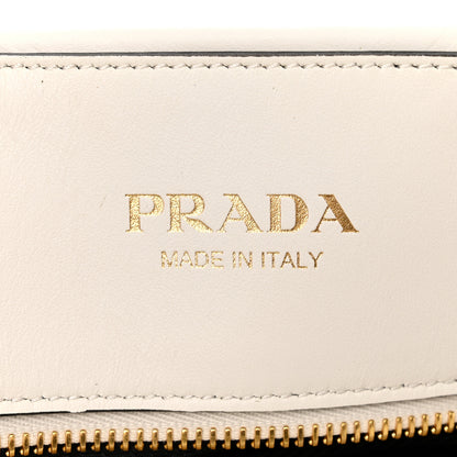 Prada Soft Calfskin Triangolo Symbole Embossed Medium Tote White 6 of 11