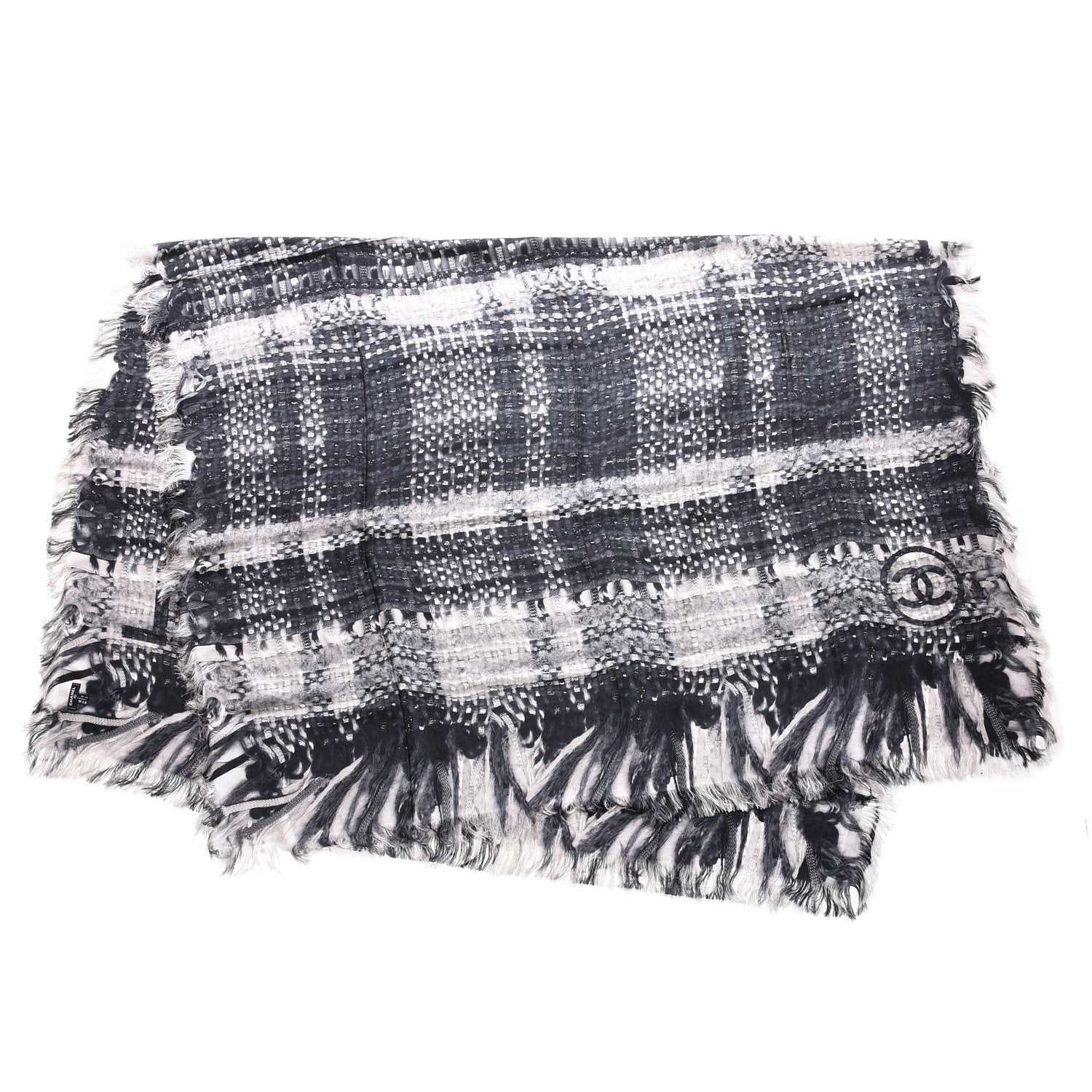 Chanel Silk CC Stole Black 2 of 4