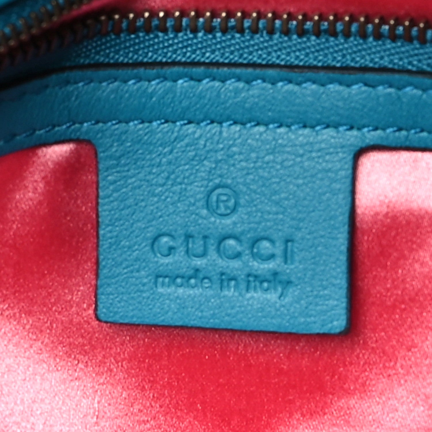 Gucci Velvet Matelasse Small GG Marmont Shoulder Bag Pavone Cyan 6 of 10