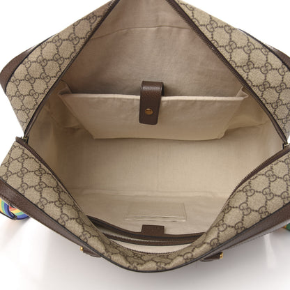 Gucci GG Supreme Monogram Rainbow Strap Briefcase Brown 4 of 9