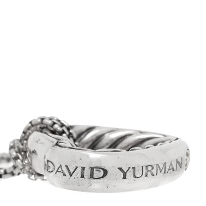 David Yurman Sterling Silver 18K Yellow Gold Large Open Heart Cable Necklace 4 of 4