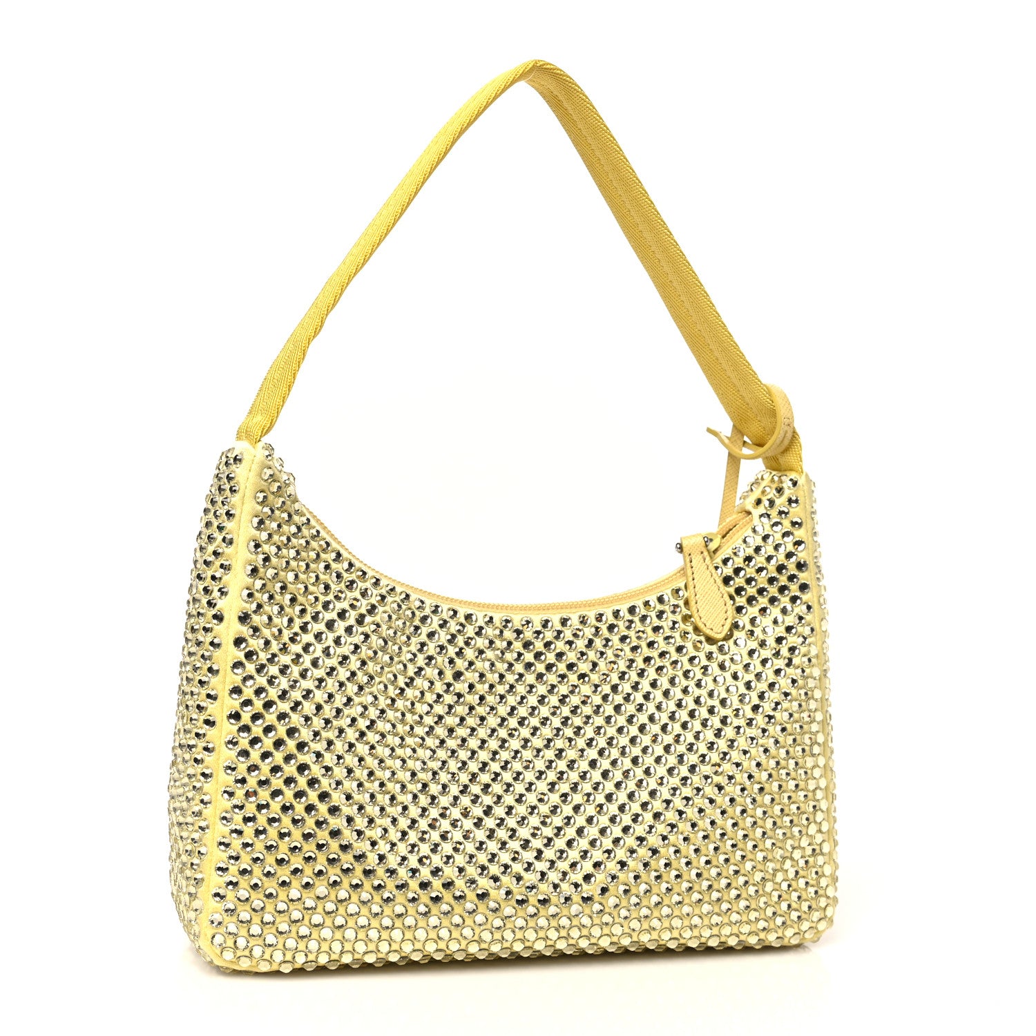 Prada Satin Crystal Mini Re-Edition 2000 Bag Ananas 3 of 9