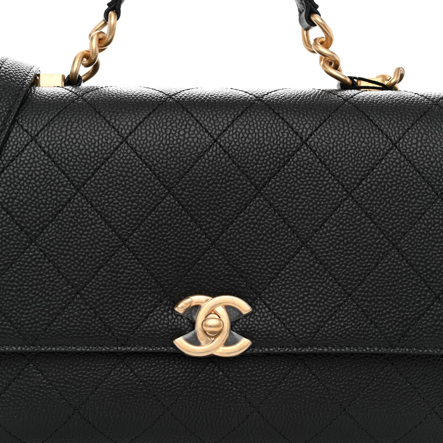 Chanel Grained Calfskin Small Stitched Flap Black 8 of 10