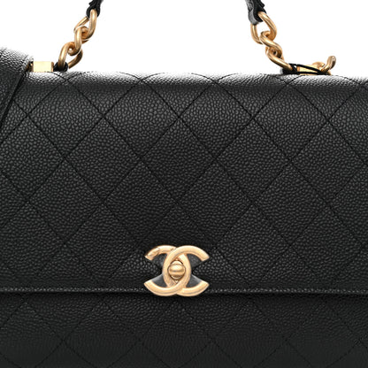 Chanel Grained Calfskin Small Stitched Flap Black 8 of 10