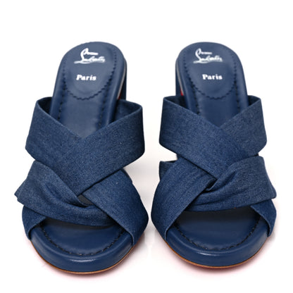 Christian Louboutin Denim Disco Club 85 Sandals 38 Blue 2 of 7