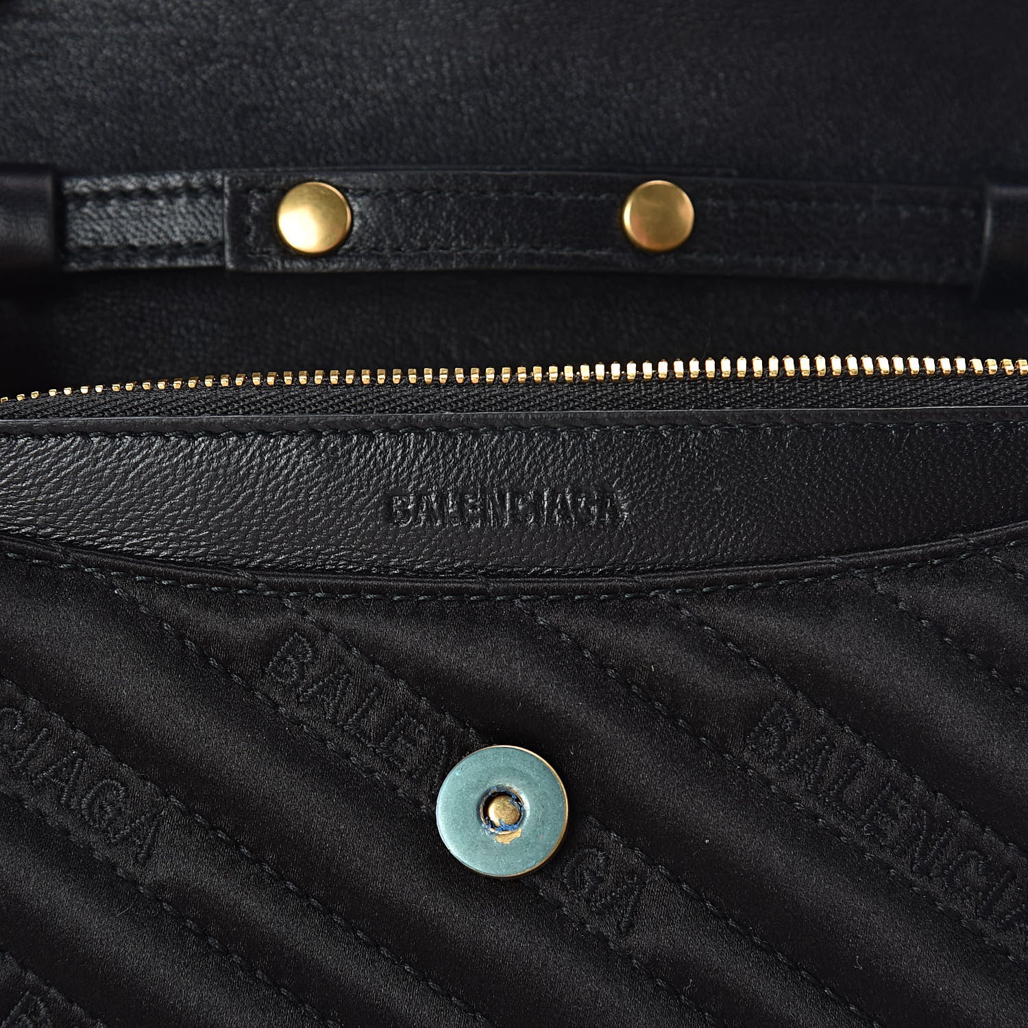 Balenciaga Satin Jacquard Logo Matelasse BB Wallet On Chain Black 6 of 9