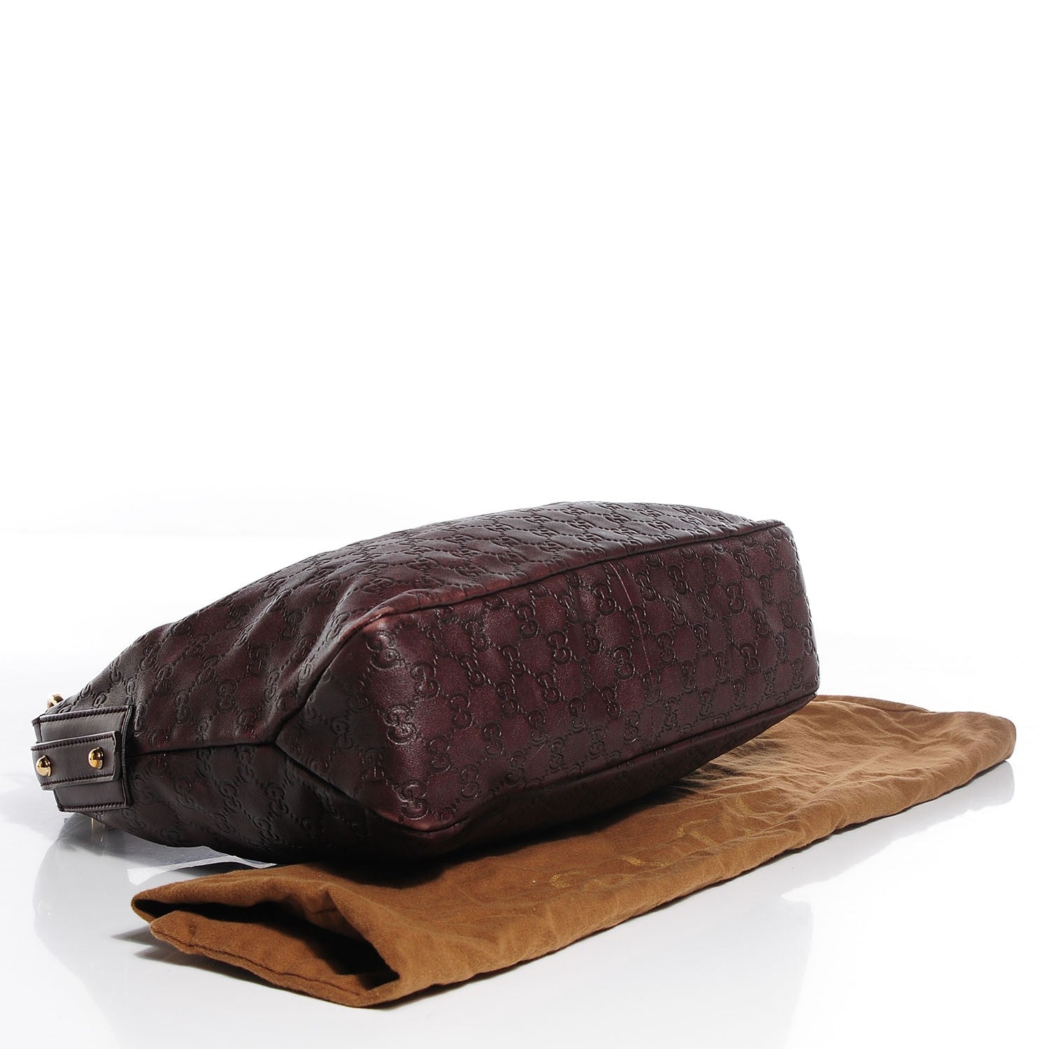 Gucci Guccissima Medium Horsebit Chain Hobo Brown 4 of 9
