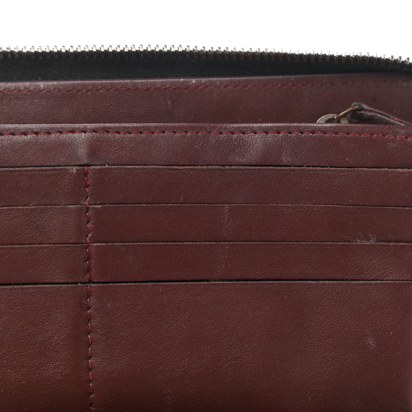 Lambskin Quilted Large Zip Around Organizer Wallet Black