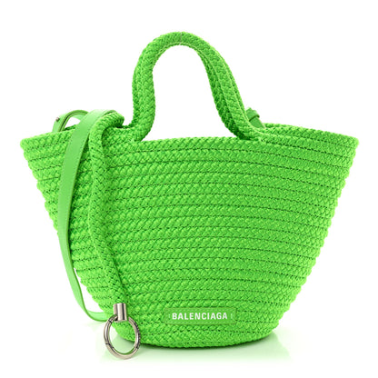 Balenciaga Nylon Lambskin Woven Small Ibiza Basket With Strap Green 1 of 11