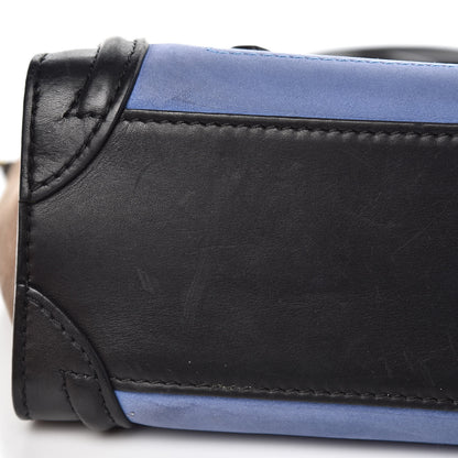 Celine Nubuck Smooth Calfskin Nano Tri-Color Luggage Royal Blue 11 of 18