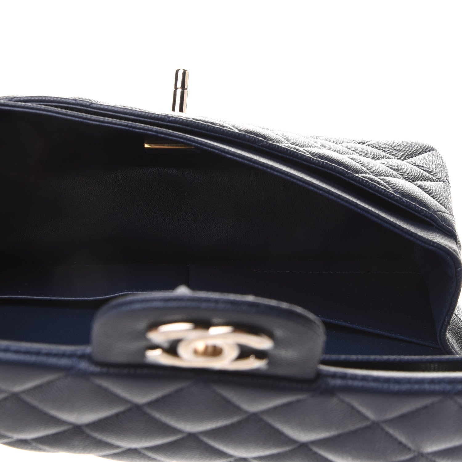 Chanel Caviar Quilted Small Double Flap Navy 4 of 11