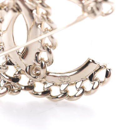 Chanel Crystal Chain CC Brooch Gold 4 of 4