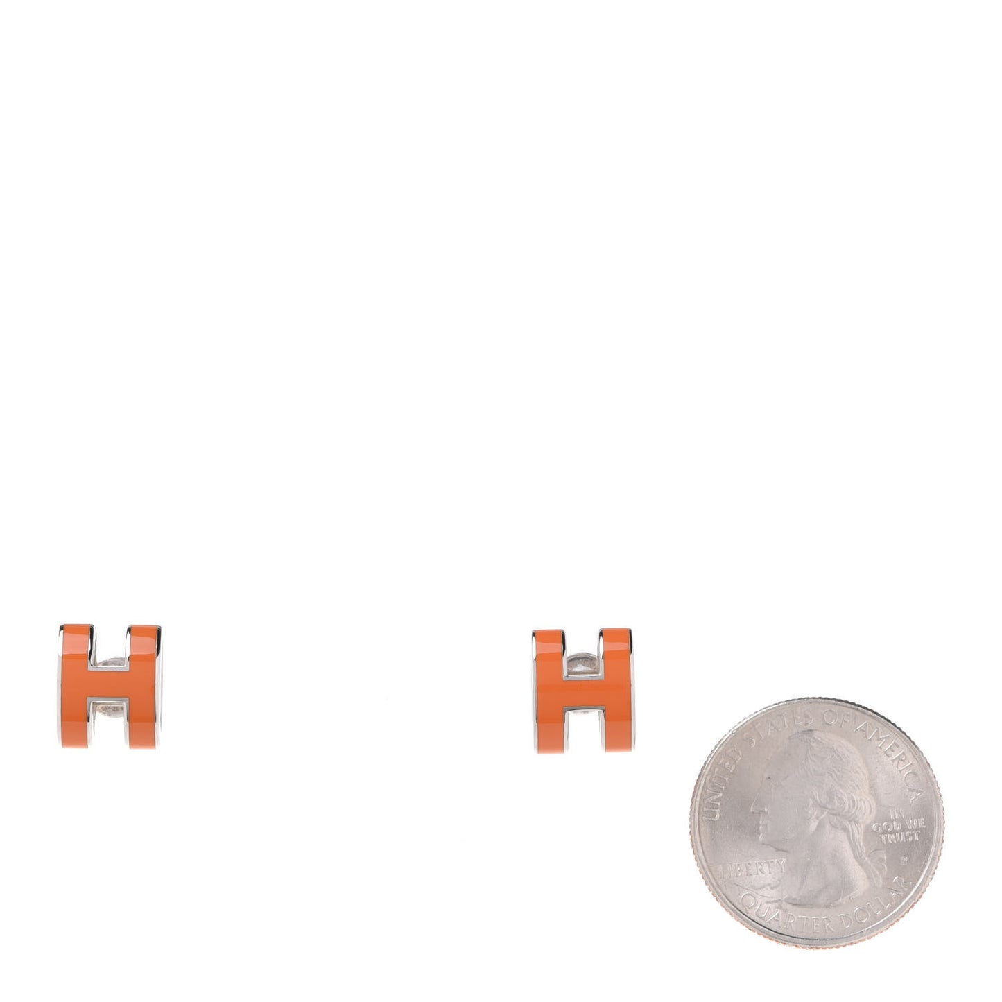 Palladium Lacquered Pop H Earrings Orange