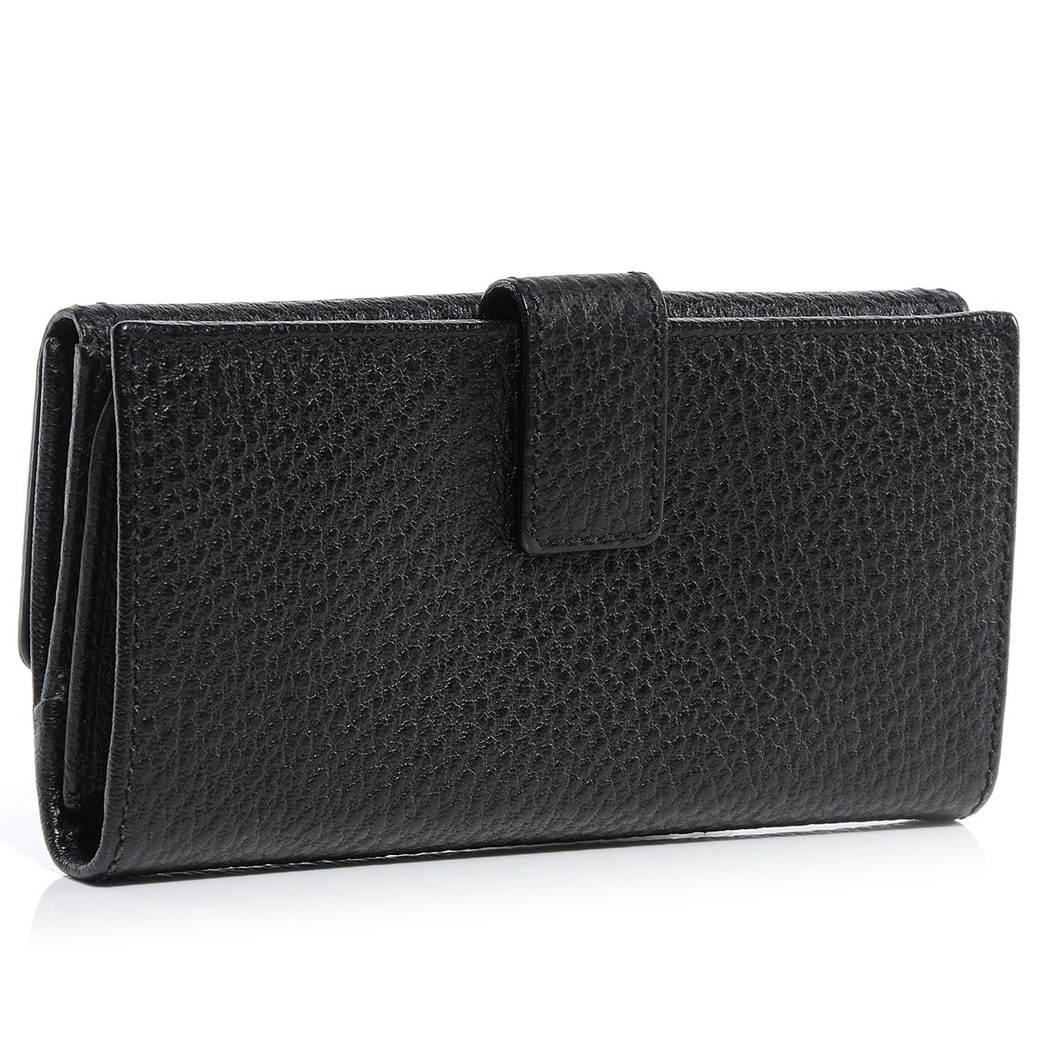 Gucci Leather GG Bamboo Long Wallet Black 6 of 8