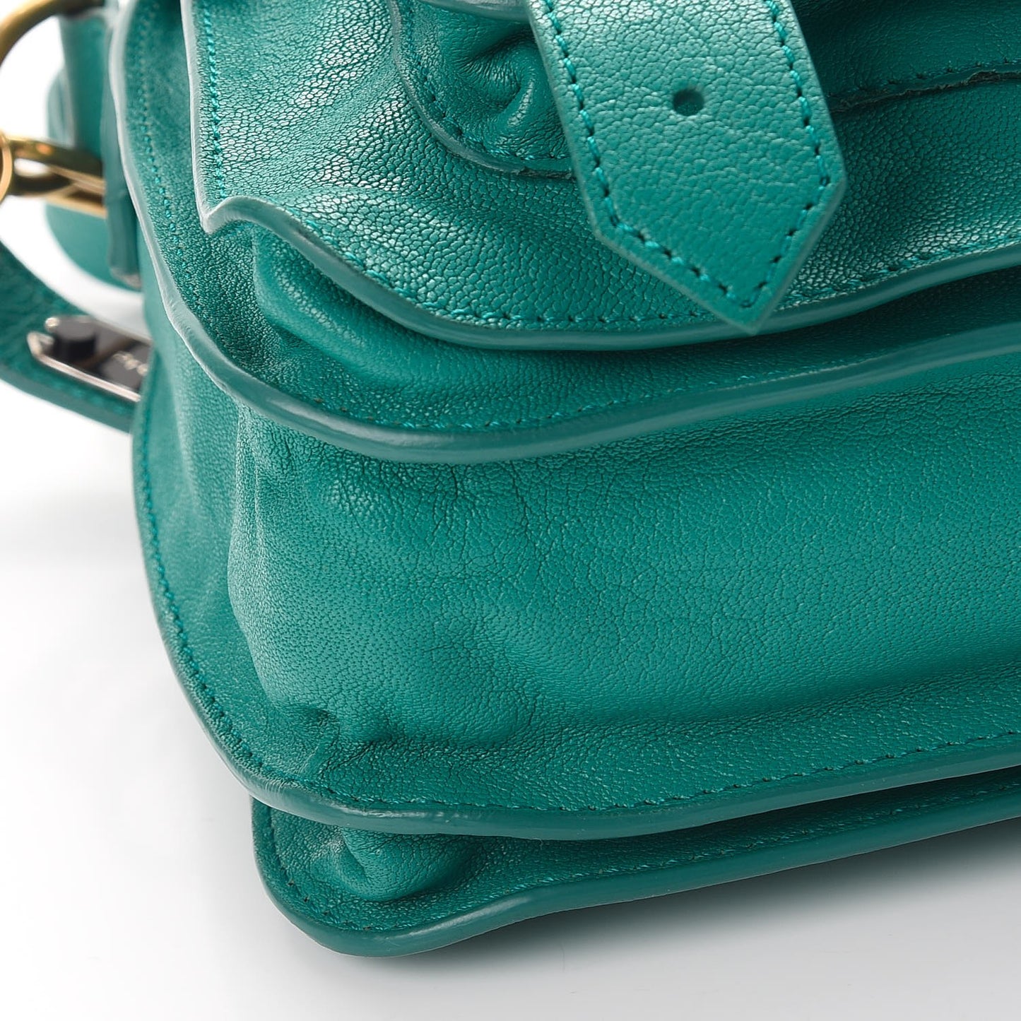 Lambskin PS1 Mini Pouch Messenger Bag Aqua