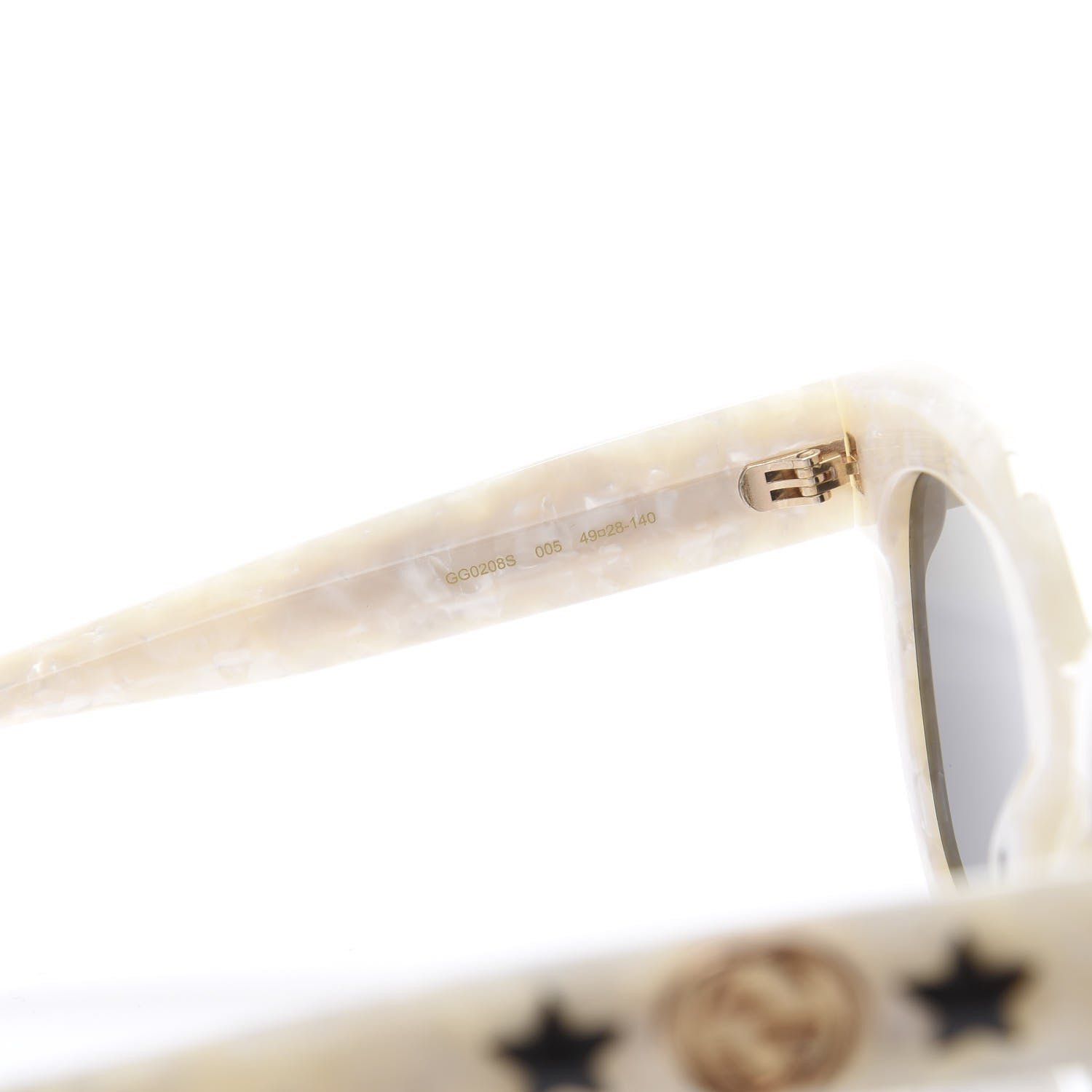 Gucci Round Frame Star Sunglasses GG0208S White 5 of 8