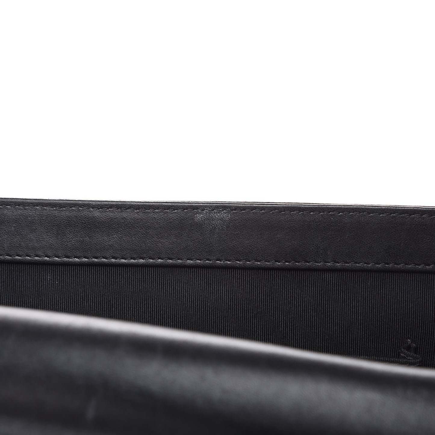 Lambskin Quilted Large Boy Flap Black