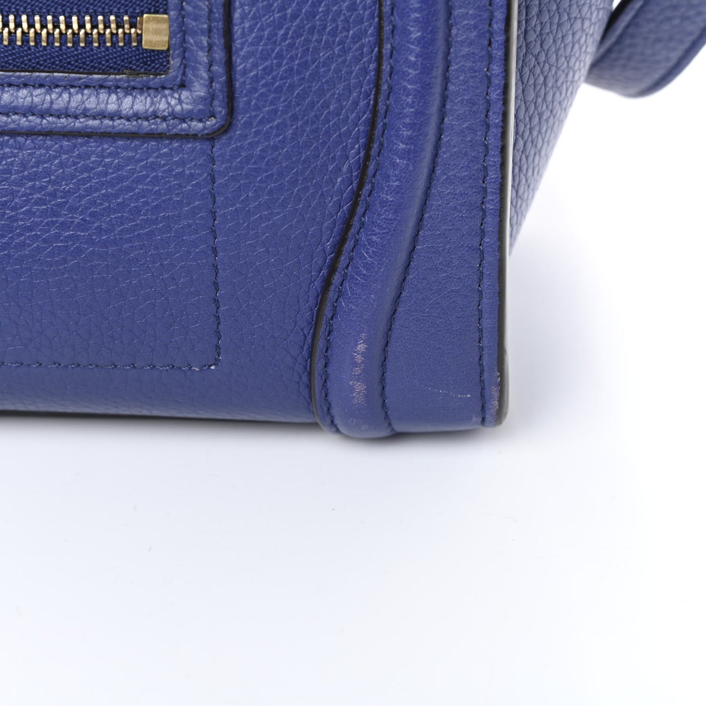 Drummed Calfskin Nano Luggage Indigo
