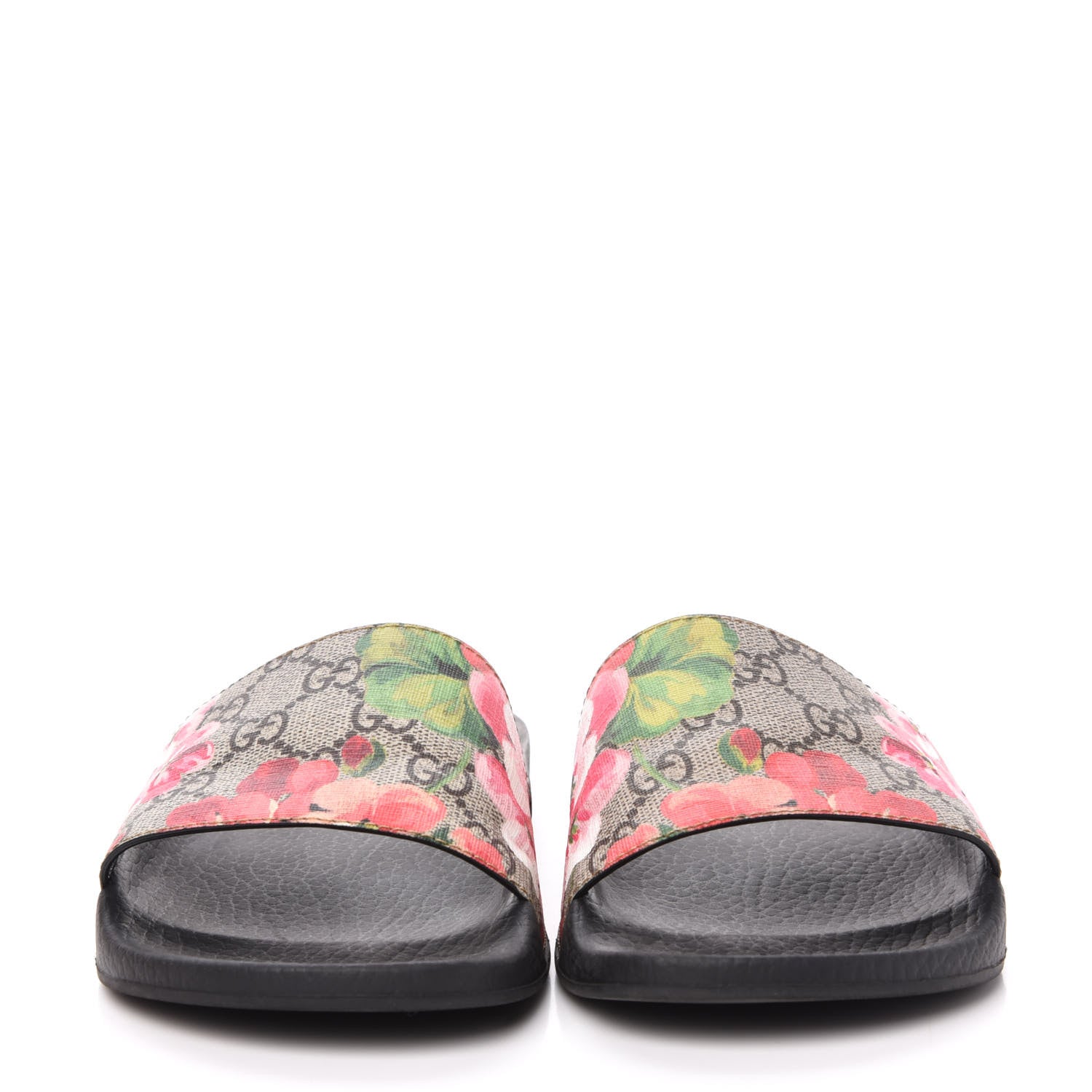 Gucci GG Supreme Monogram Blooms Slide Sandals 36 Beige Multicolor 2 of 8