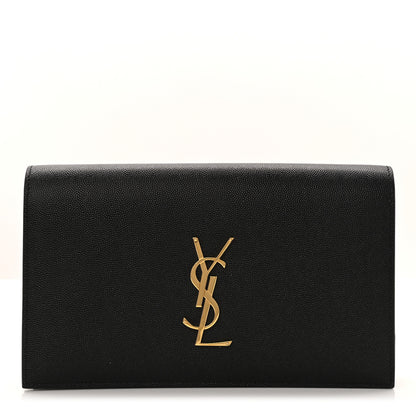 Saint Laurent Grain De Poudre Classic Monogram Kate Clutch Black 1 of 6