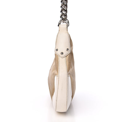 Prada Canvas Calfskin Chain Hobo Cera 15 of 17