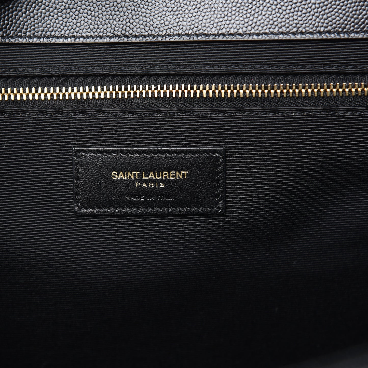 Grain De Poudre Matelasse Chevron Large Monogram Satchel Black