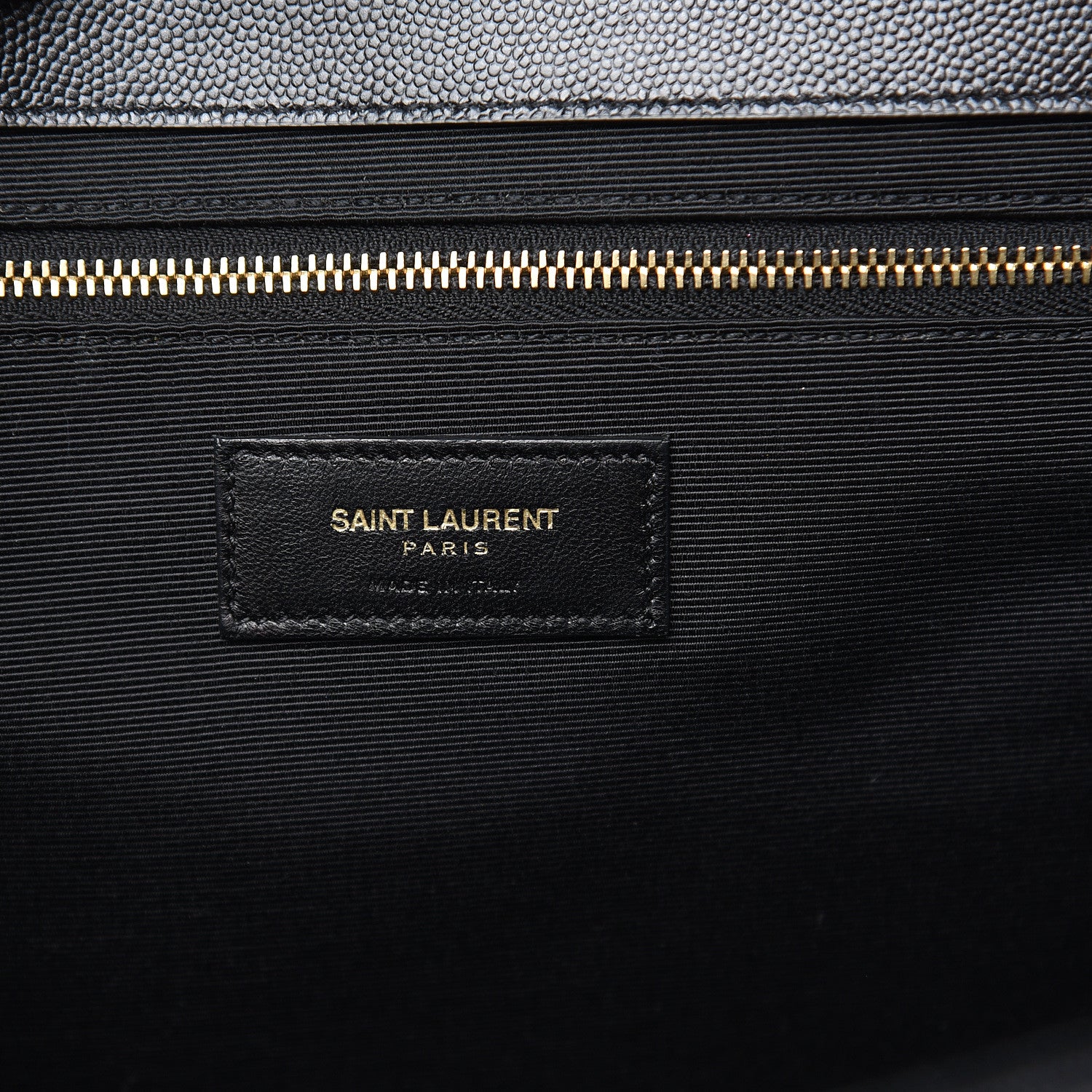 Saint Laurent Grain De Poudre Matelasse Chevron Large Monogram Satchel Black 6 of 11