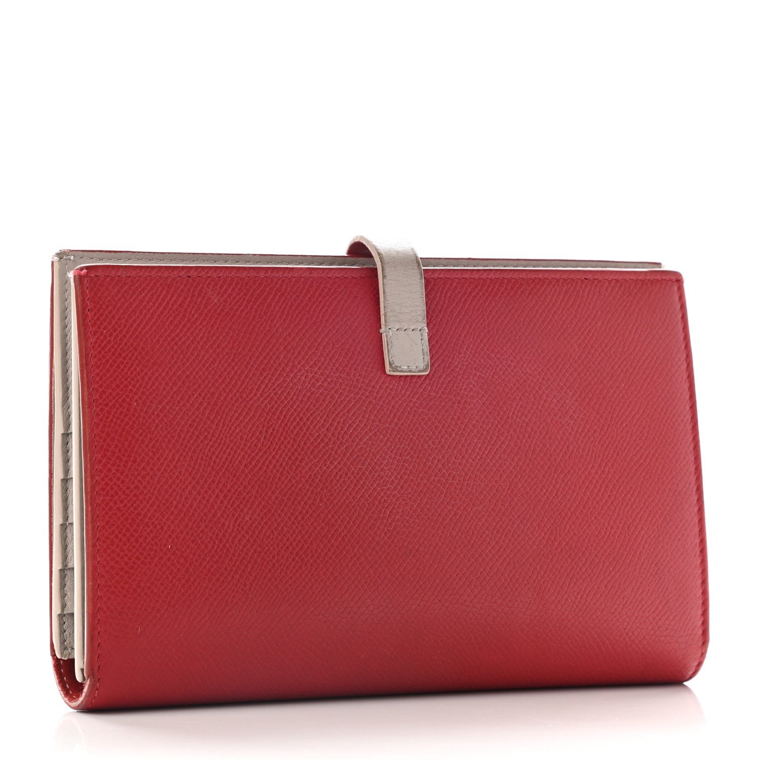 Celine Grained Calfskin Large Multifunction Strap Wallet Pop Red 3 of 10