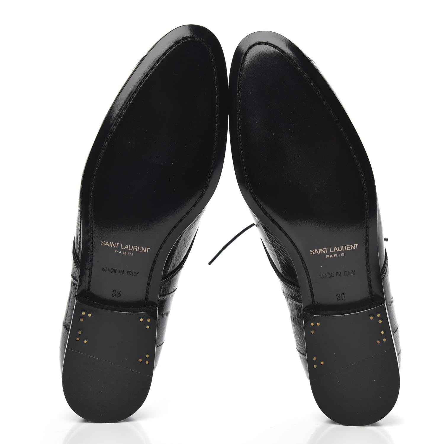 Saint Laurent Eel Lace Up Oxfords 36 Black 5 of 9