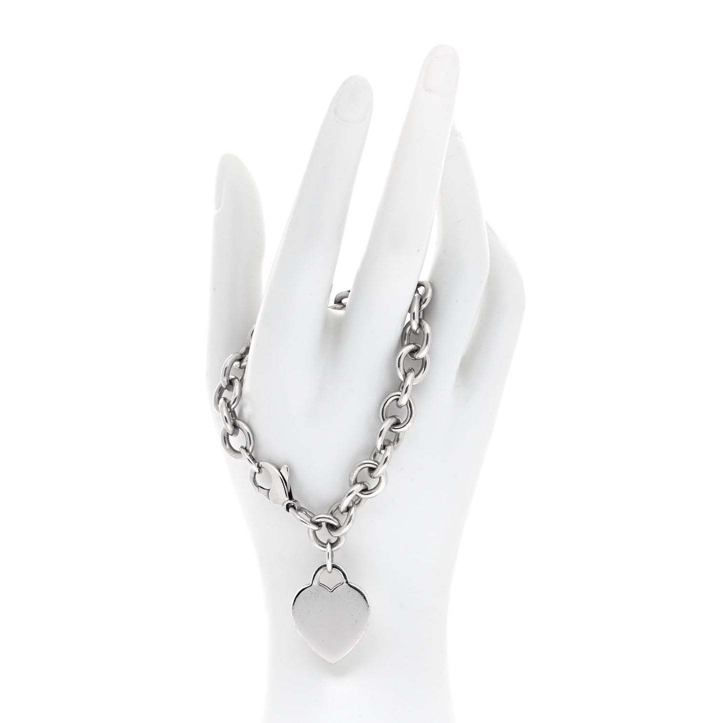 Sterling Silver Heart Tag Charm Bracelet