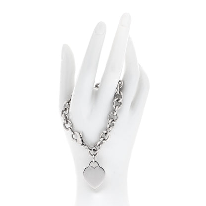 Tiffany Sterling Silver Heart Tag Charm Bracelet 2 of 5