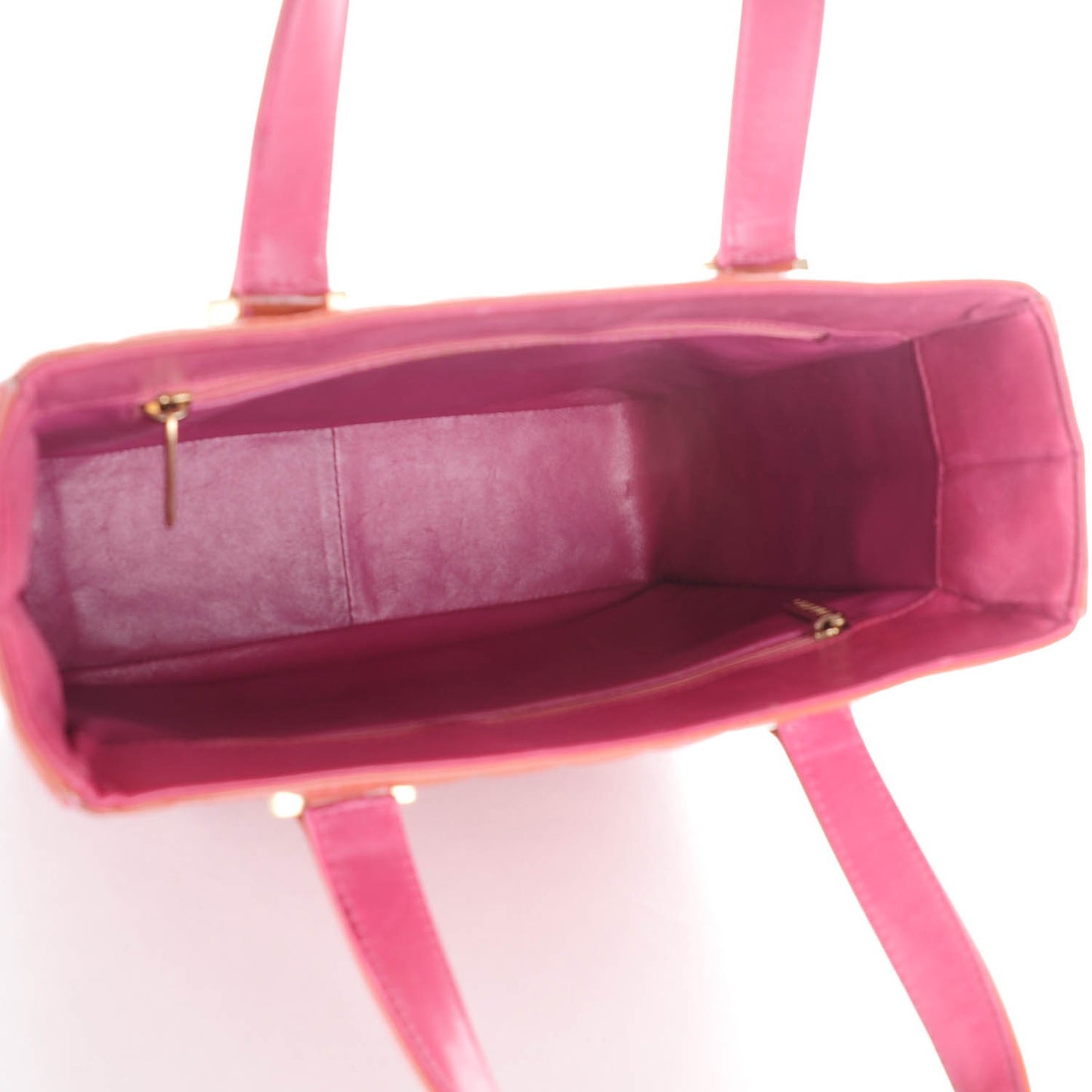 Patent Chocolate Bar Quilted Tote Pink