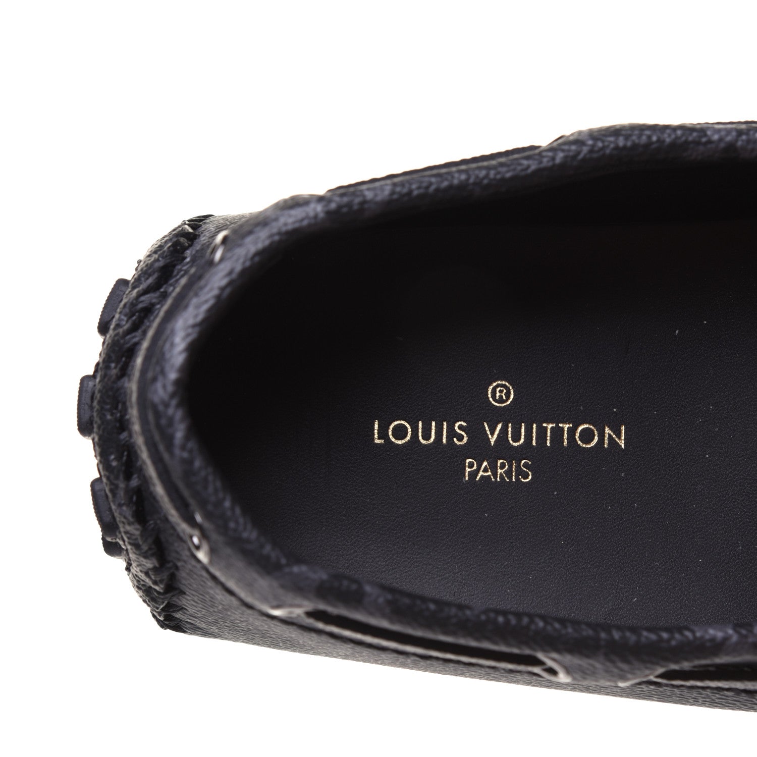 Louis Vuitton Monogram Eclipse Mens Arizona Car Shoe Moccasin Loafers 9 6 of 10