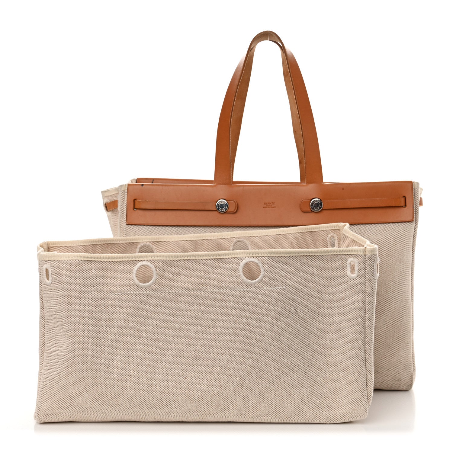 Hermes Toile Vache Hunter Herbag Cabas MM Natural 1 of 17
