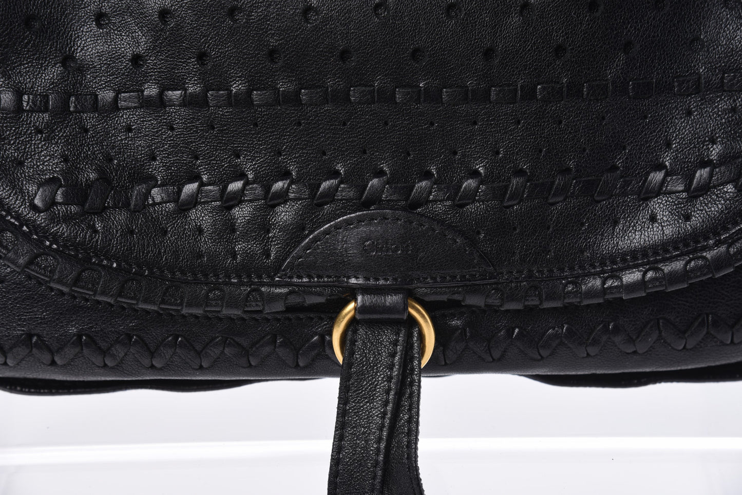 Lambskin Embroidered Medium Marcie Satchel Black
