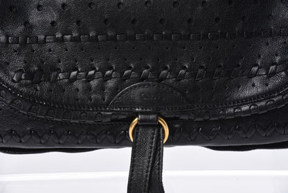Chloe Lambskin Embroidered Medium Marcie Satchel Black 7 of 12