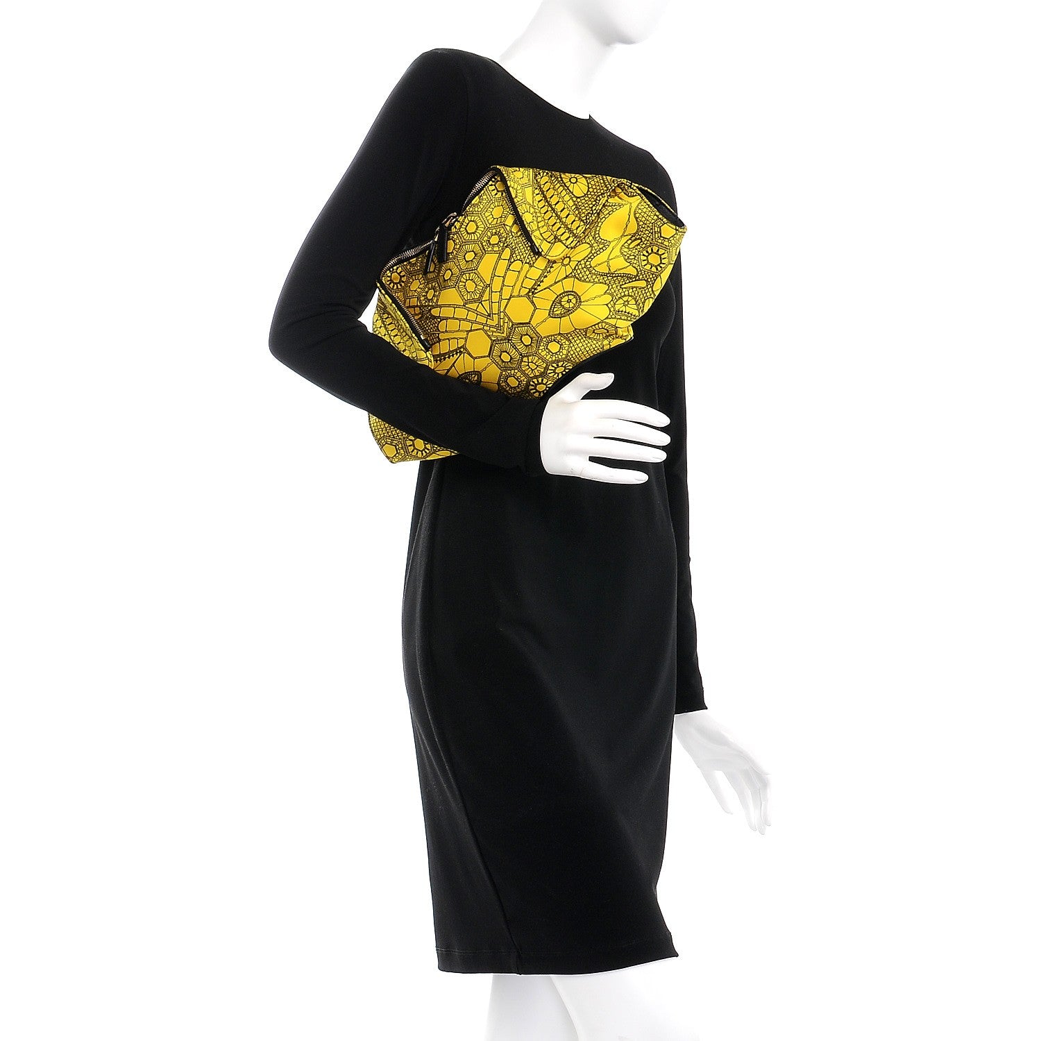 Alexander McQueen Silk Butterfly Print De Manta Clutch Yellow 2 of 7